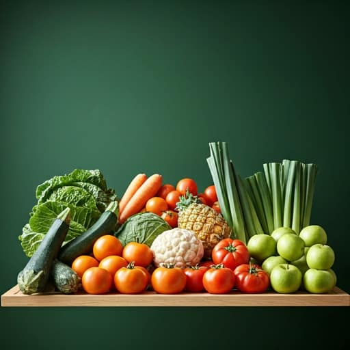 Fresh vegetables and fruit in a modern grocery market